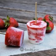 Pinterest image for strawberry rhubarb creamiscles.