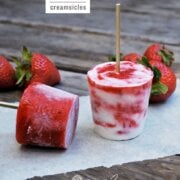 Pinterest image for strawberry rhubarb creamiscles.