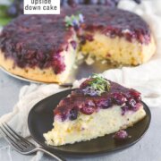 Pinterest image for grape upside down cake.