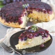 Pinterest image for grape upside down cake.
