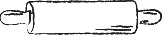 Sketch illustration of rolling pin in black.