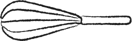 Sketch illustration of whisk in black.