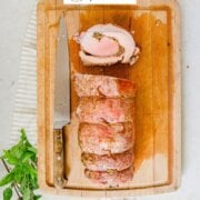 Pinterest image for Italian pork loin roast.