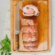 Pinterest image for Italian pork loin roast.