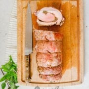 Pinterest image for Italian pork loin roast.