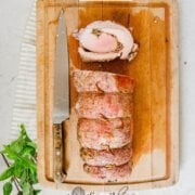 Pinterest image for Italian pork loin roast.