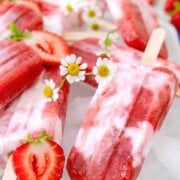Pinterest image for strawberry rhubarb creamsicles.