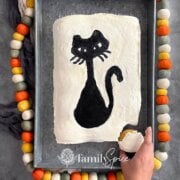 Pinterest image for halloween pull apart cupcake cake.