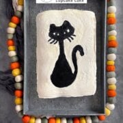 Pinterest image for halloween pull apart cupcake cake.