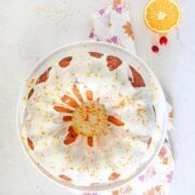 Pinterest image for olive oil orange cranberry cake.