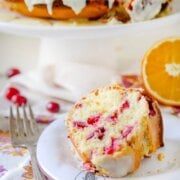 Pinterest image for olive oil orange cranberry cake.