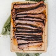 Pinterest image for oven baked brisket.