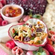 Pinterest image for valentines charcuterie board.