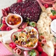 Pinterest image for valentines charcuterie board.