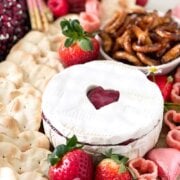 Pinterest image for valentines charcuterie board.