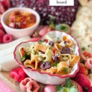 Pinterest image for valentines charcuterie board.