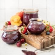 Pinterest image for mixed fruit jam.