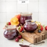 Pinterest image for mixed fruit jam.
