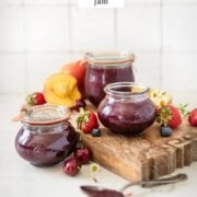 Pinterest image for mixed fruit jam.