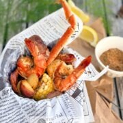 Pinterest image for seafood boil foil packets.