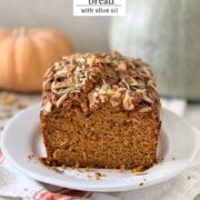 Pinterest image for olive oil pumpkin bread.